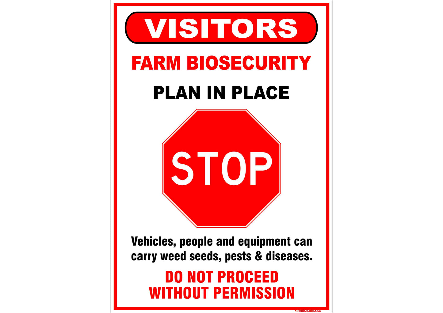Farm Biosecurity Stop Sign