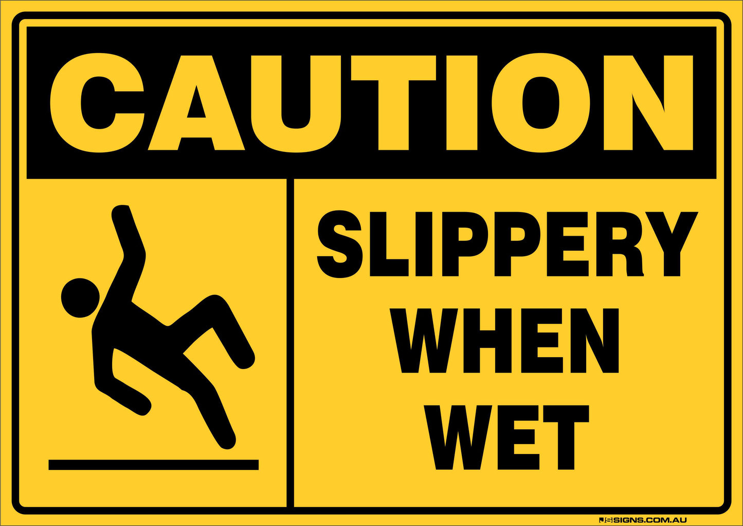 Caution Slippery When Wet with Icon