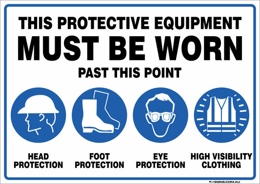 Custom Multiple Mandatory PPE Sign