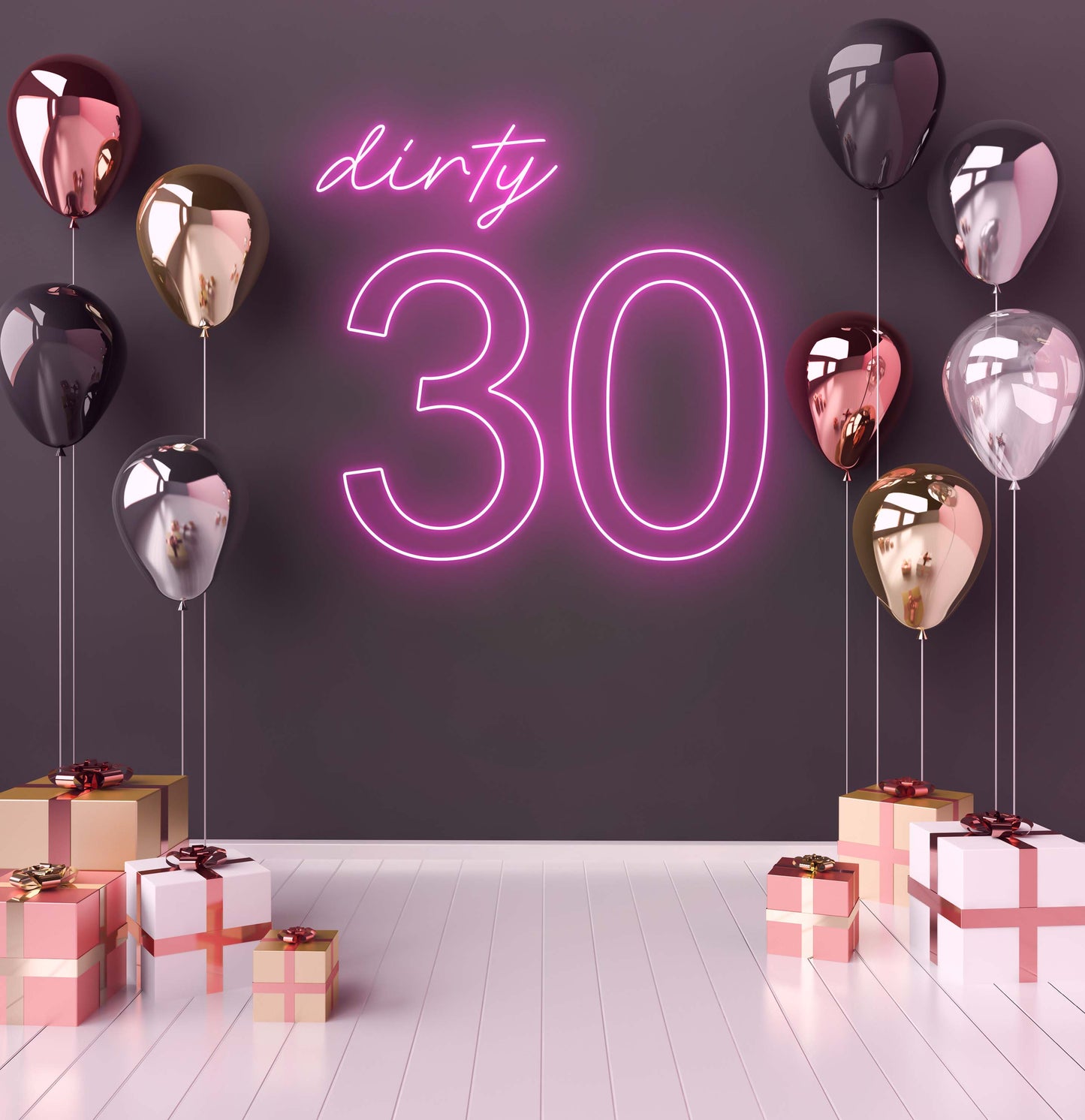 Dirty 30 LED Neon Sign