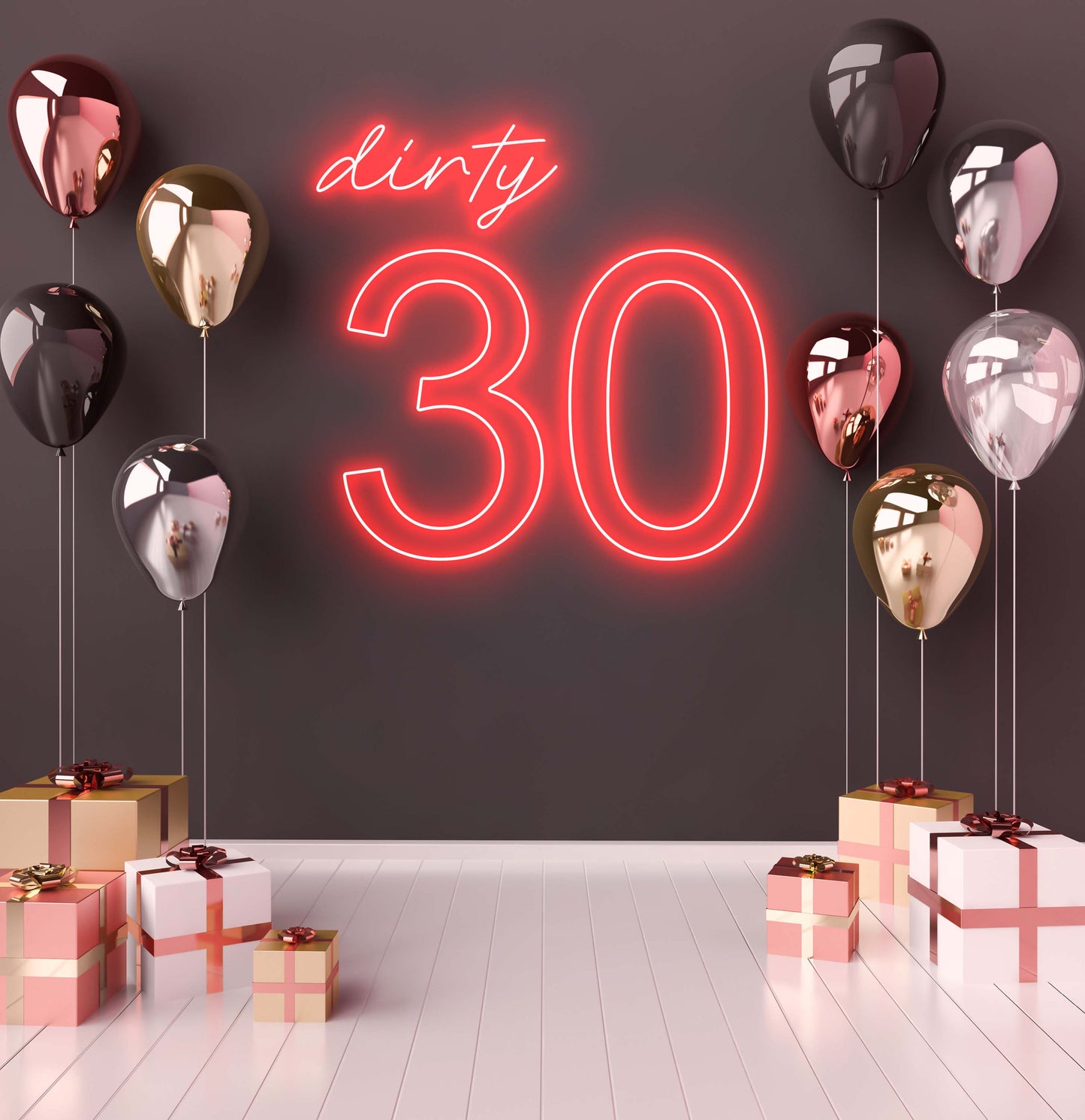 Dirty 30 LED Neon Sign