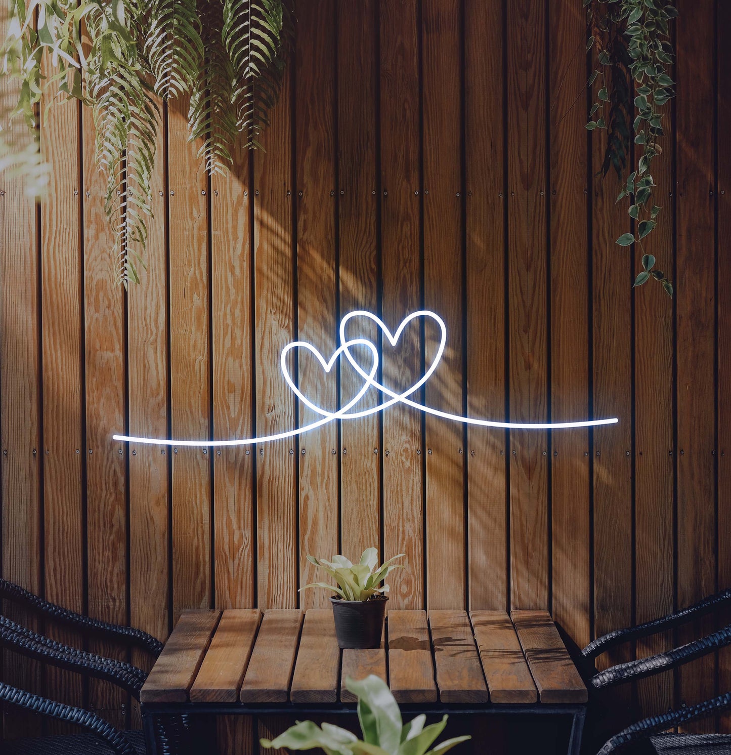 Double Heart LED Neon Sign