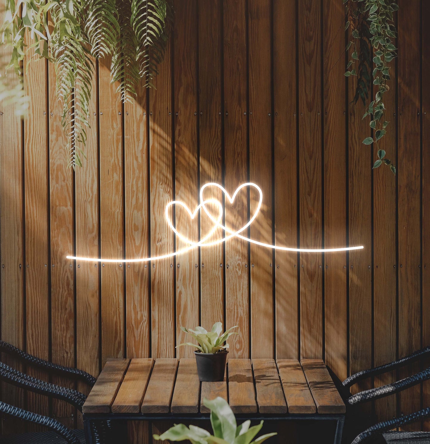 Double Heart LED Neon Sign