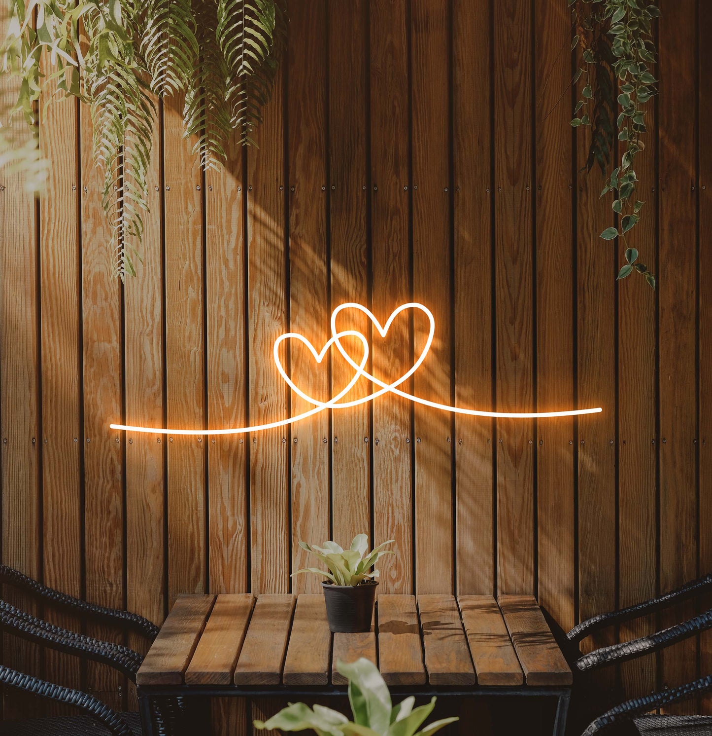 Double Heart LED Neon Sign