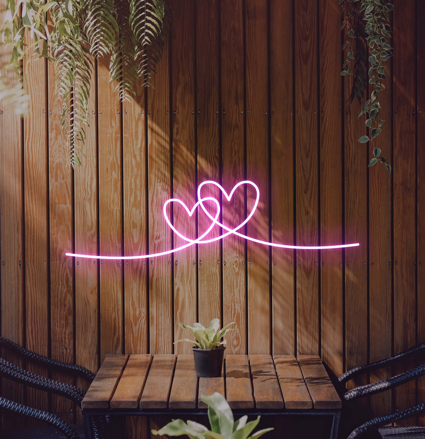 Double Heart LED Neon Sign