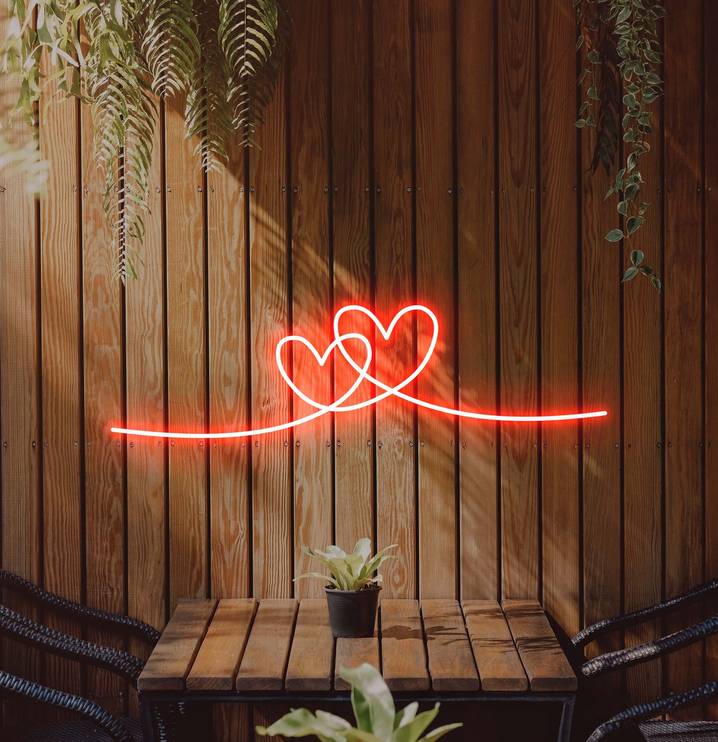 Double Heart LED Neon Sign