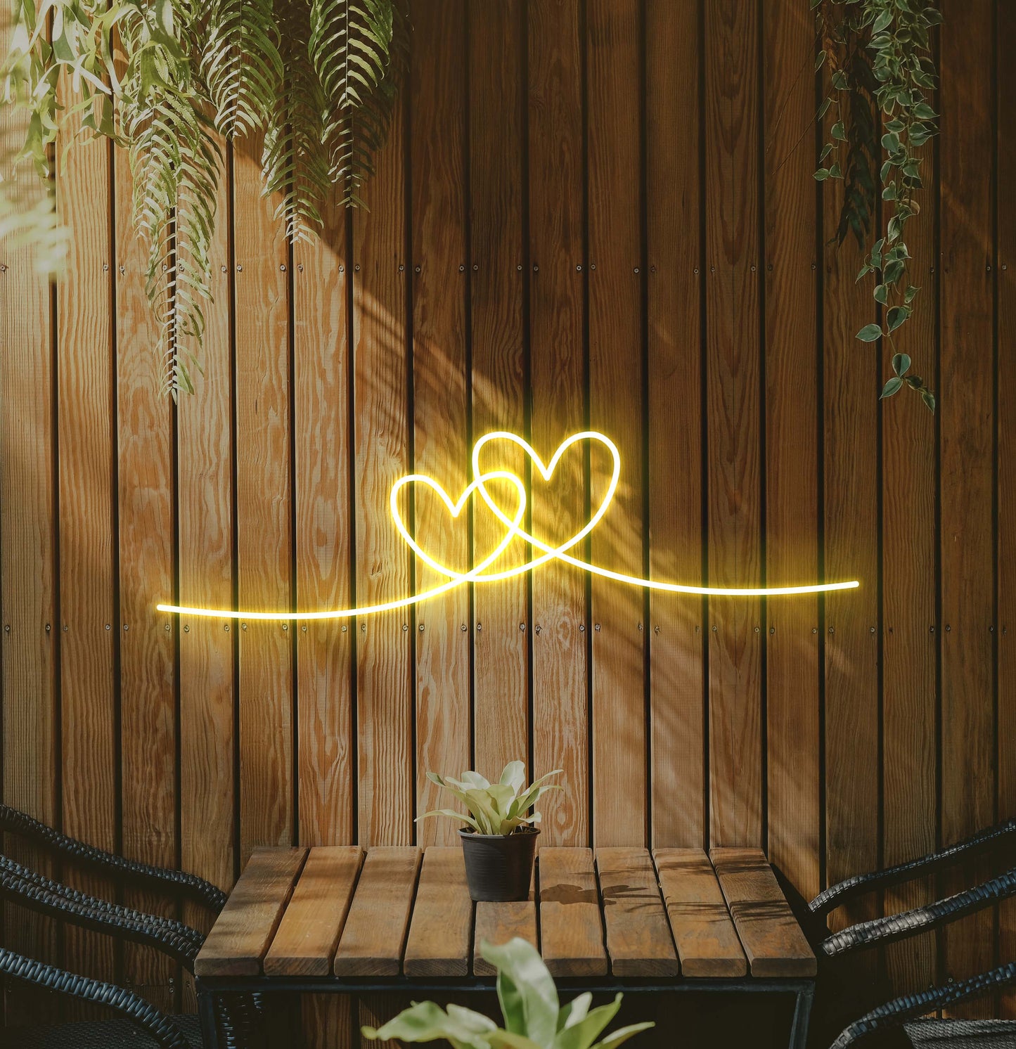Double Heart LED Neon Sign