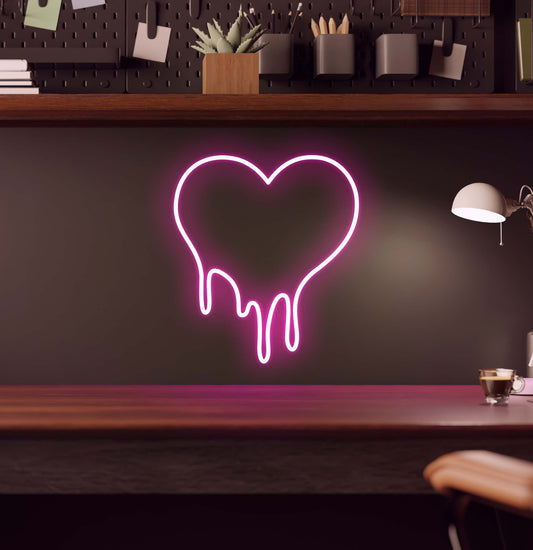 Dripping Heart LED Neon Sign