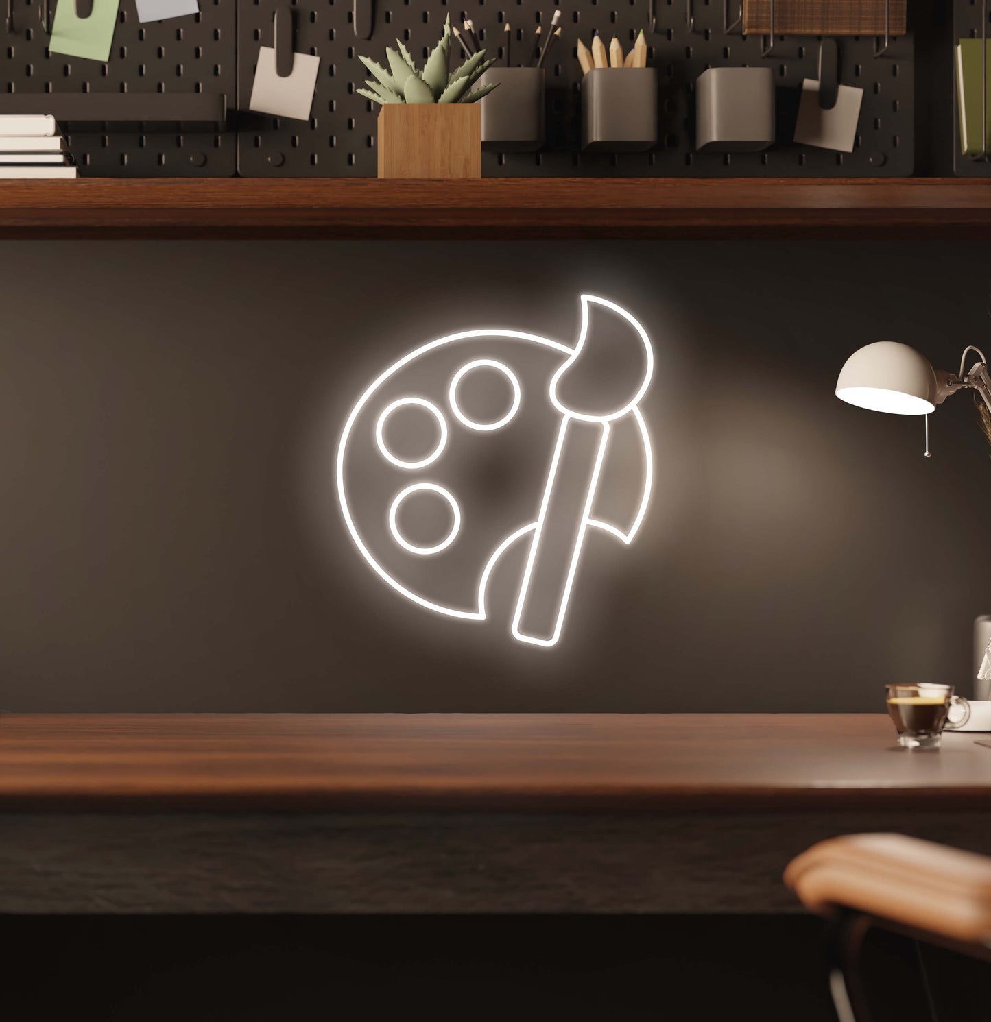 Paint Brush and Palette LED Neon Sign