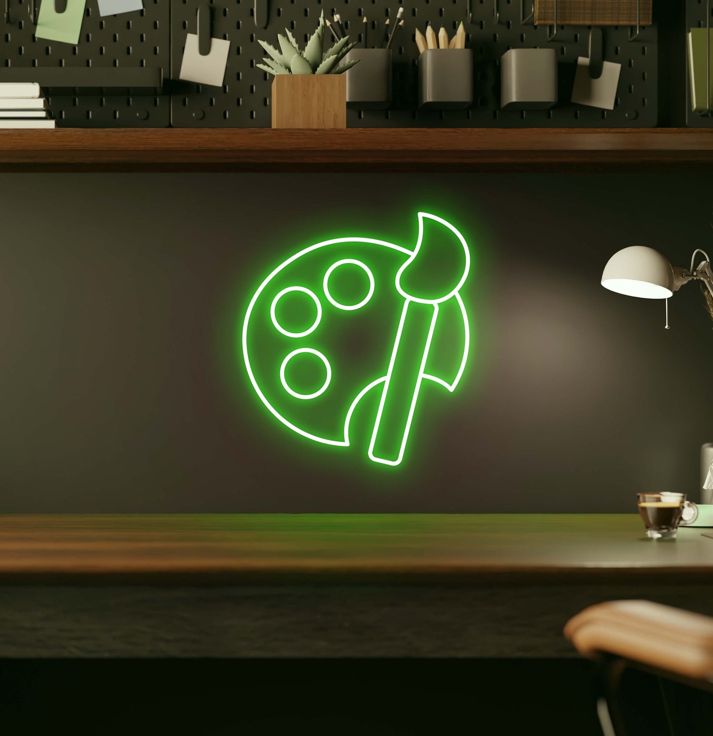 Paint Brush and Palette LED Neon Sign