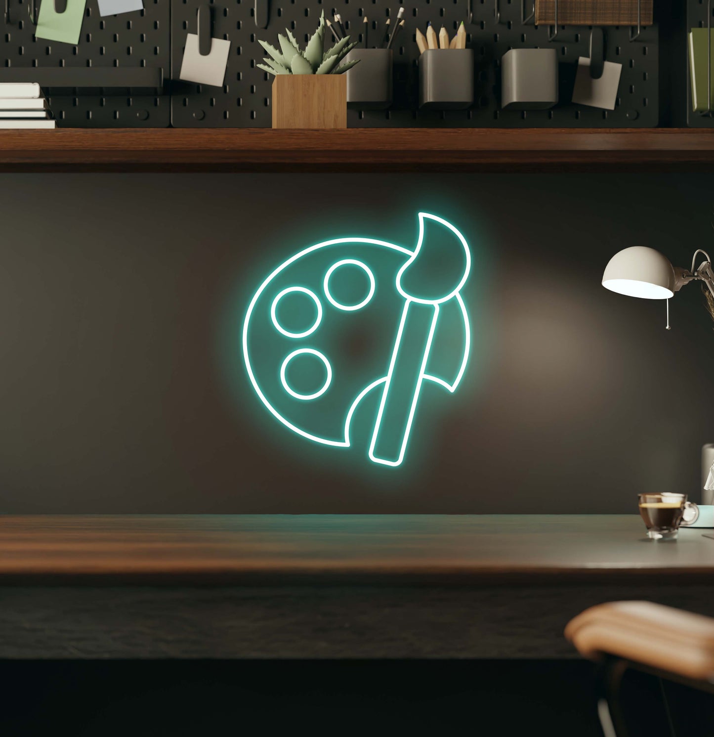 Paint Brush and Palette LED Neon Sign
