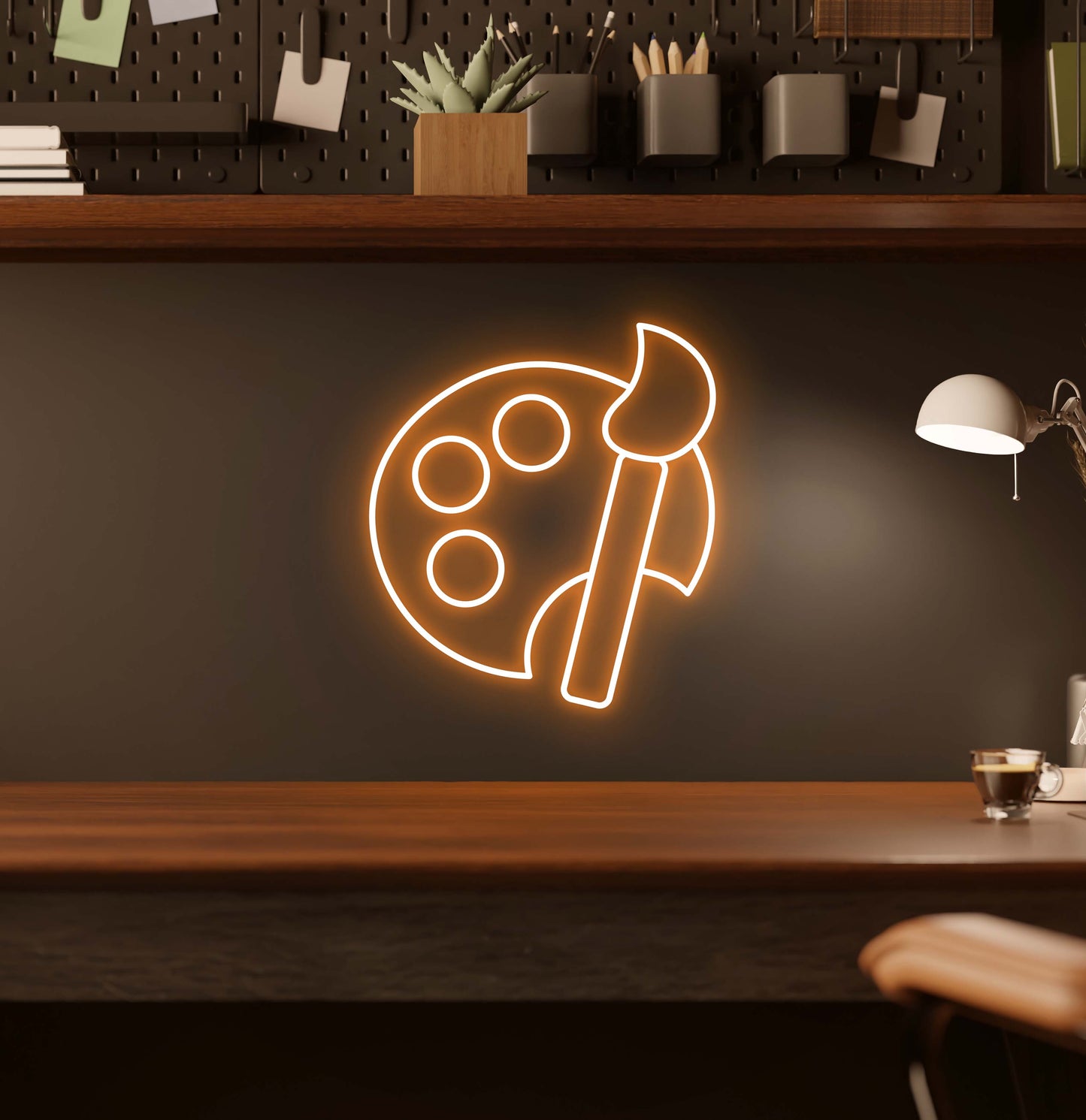 Paint Brush and Palette LED Neon Sign