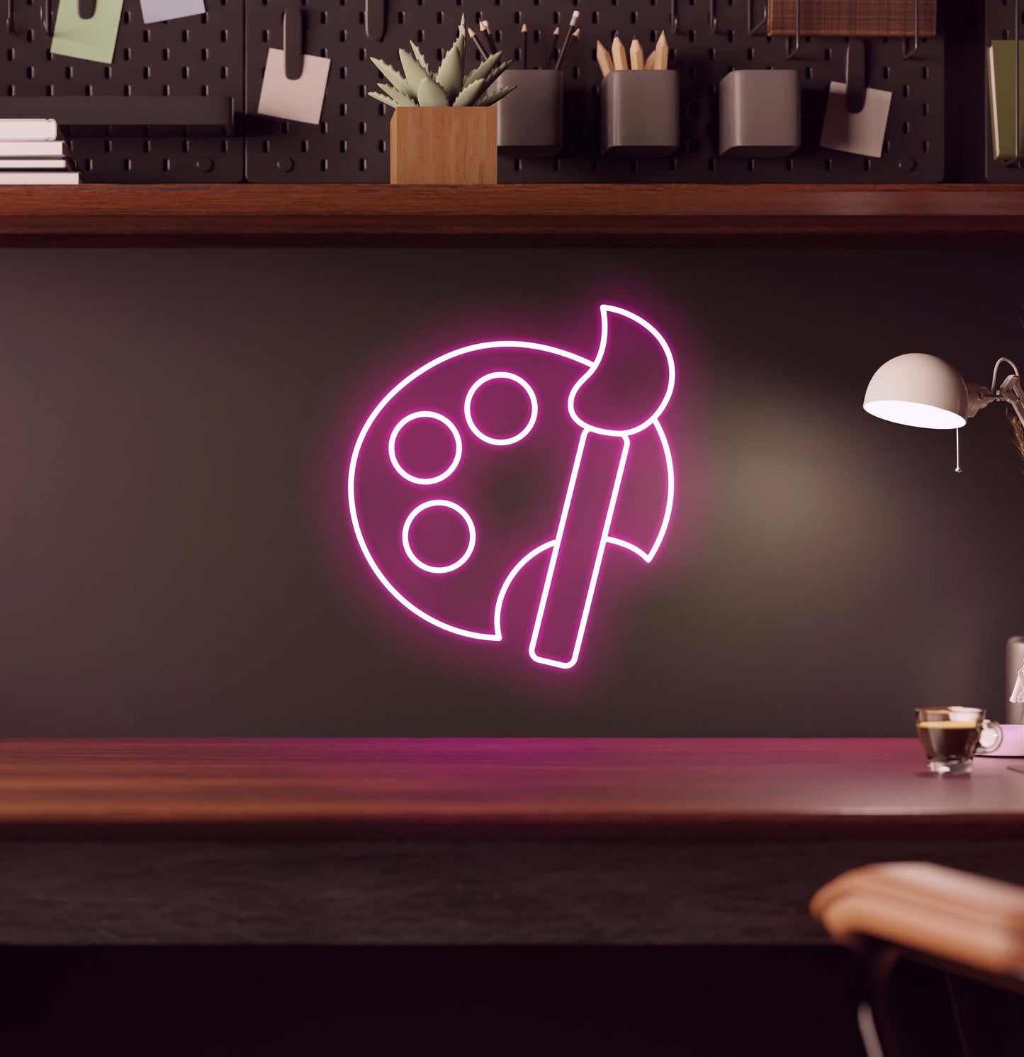 Paint Brush and Palette LED Neon Sign