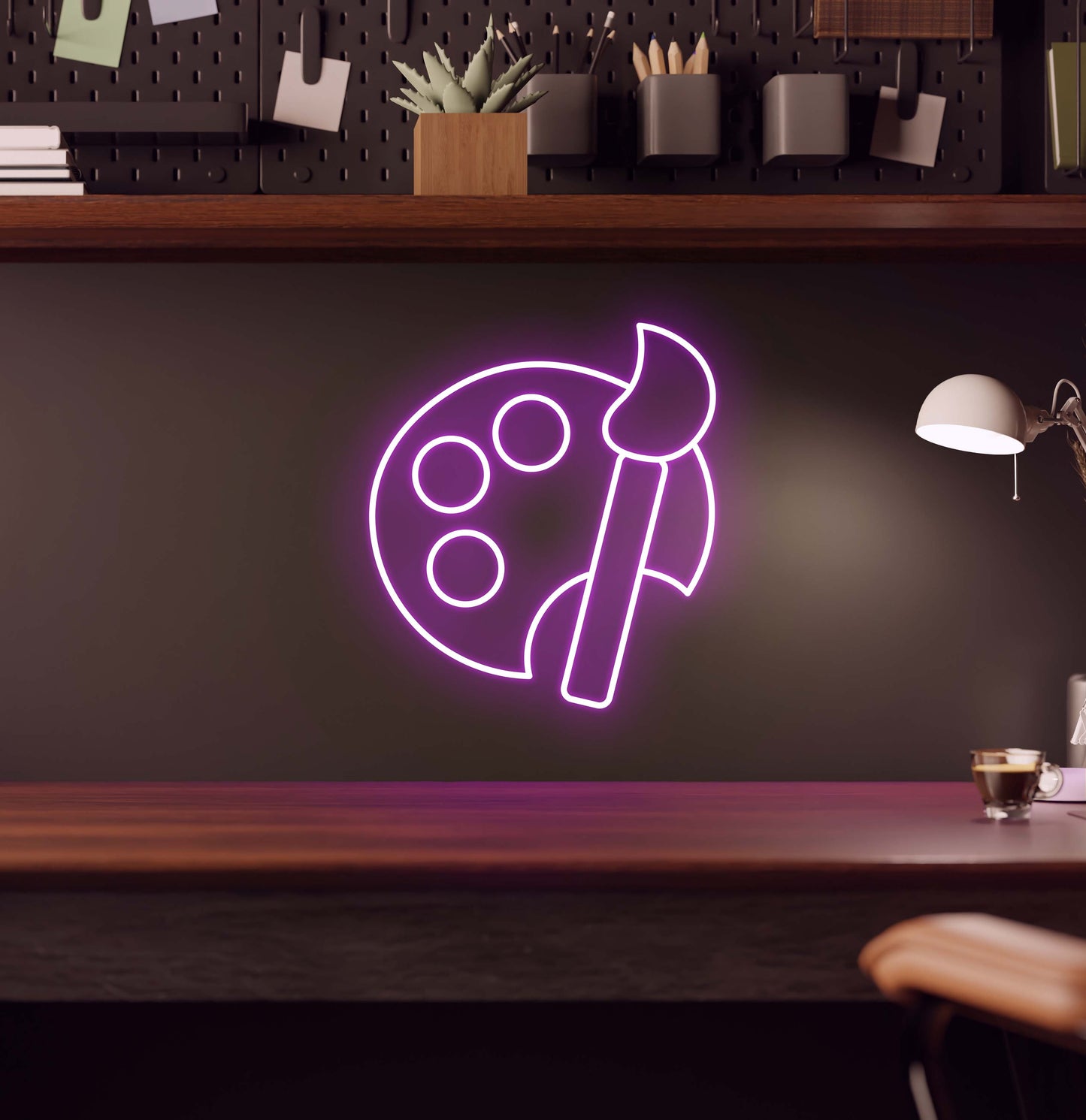 Paint Brush and Palette LED Neon Sign