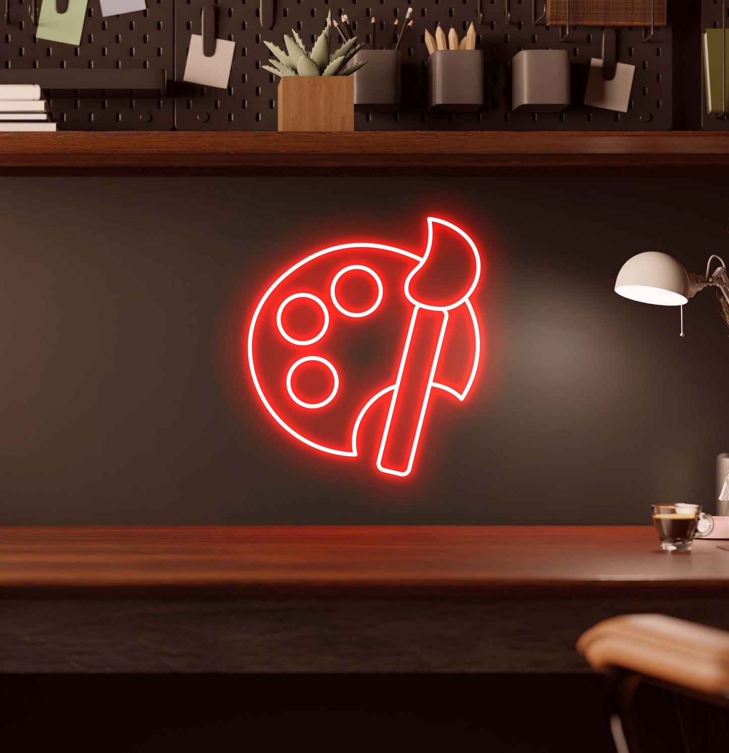 Paint Brush and Palette LED Neon Sign