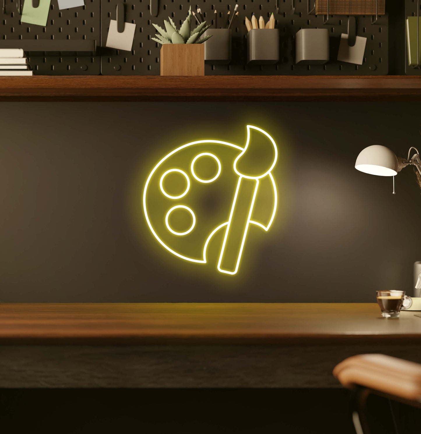 Paint Brush and Palette LED Neon Sign