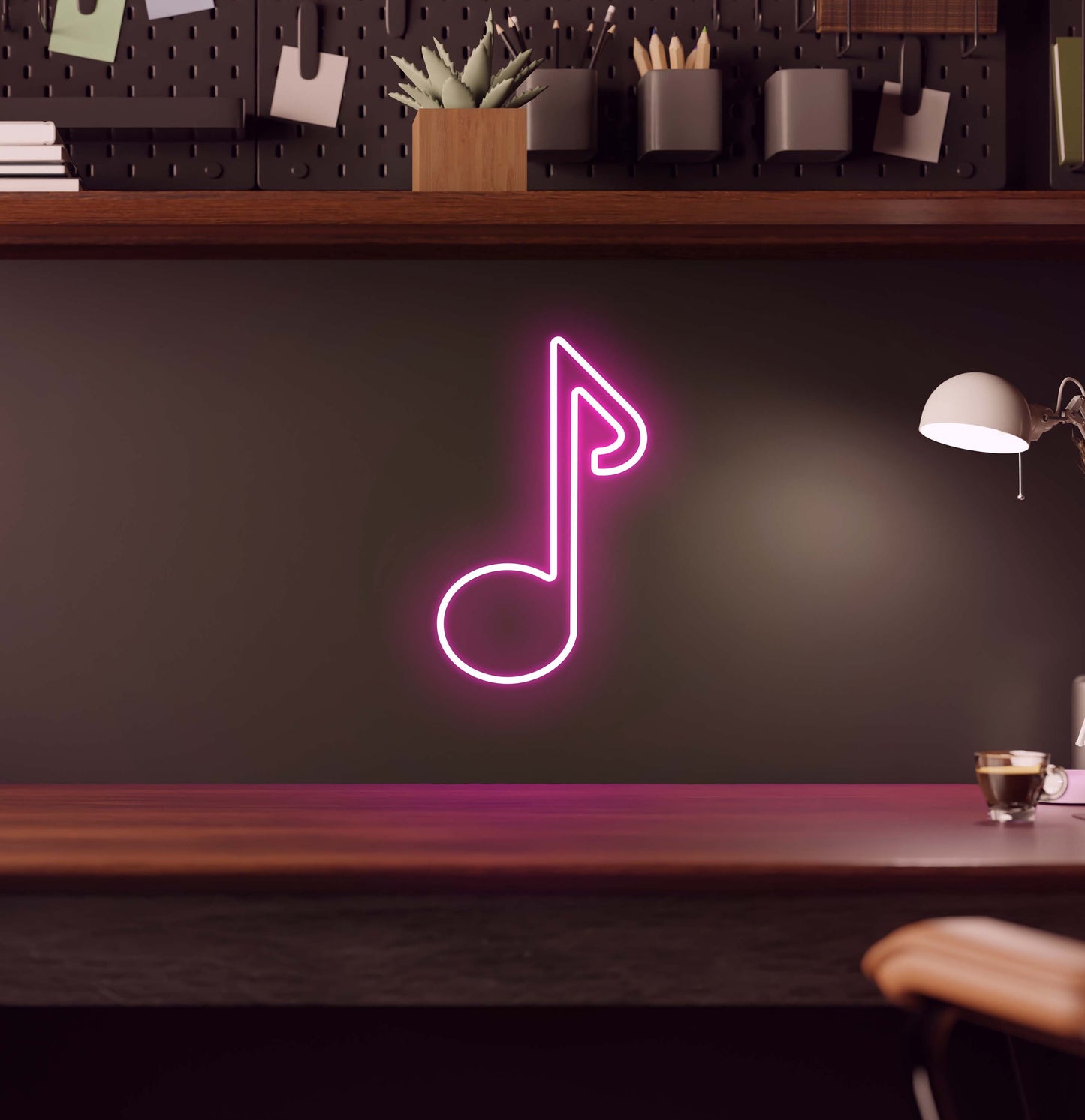 Single Music Note LED Neon Sign