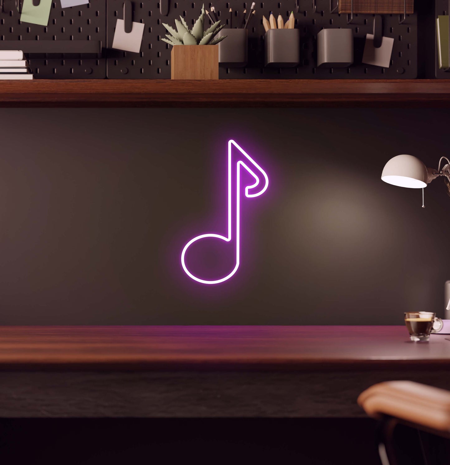 Single Music Note LED Neon Sign