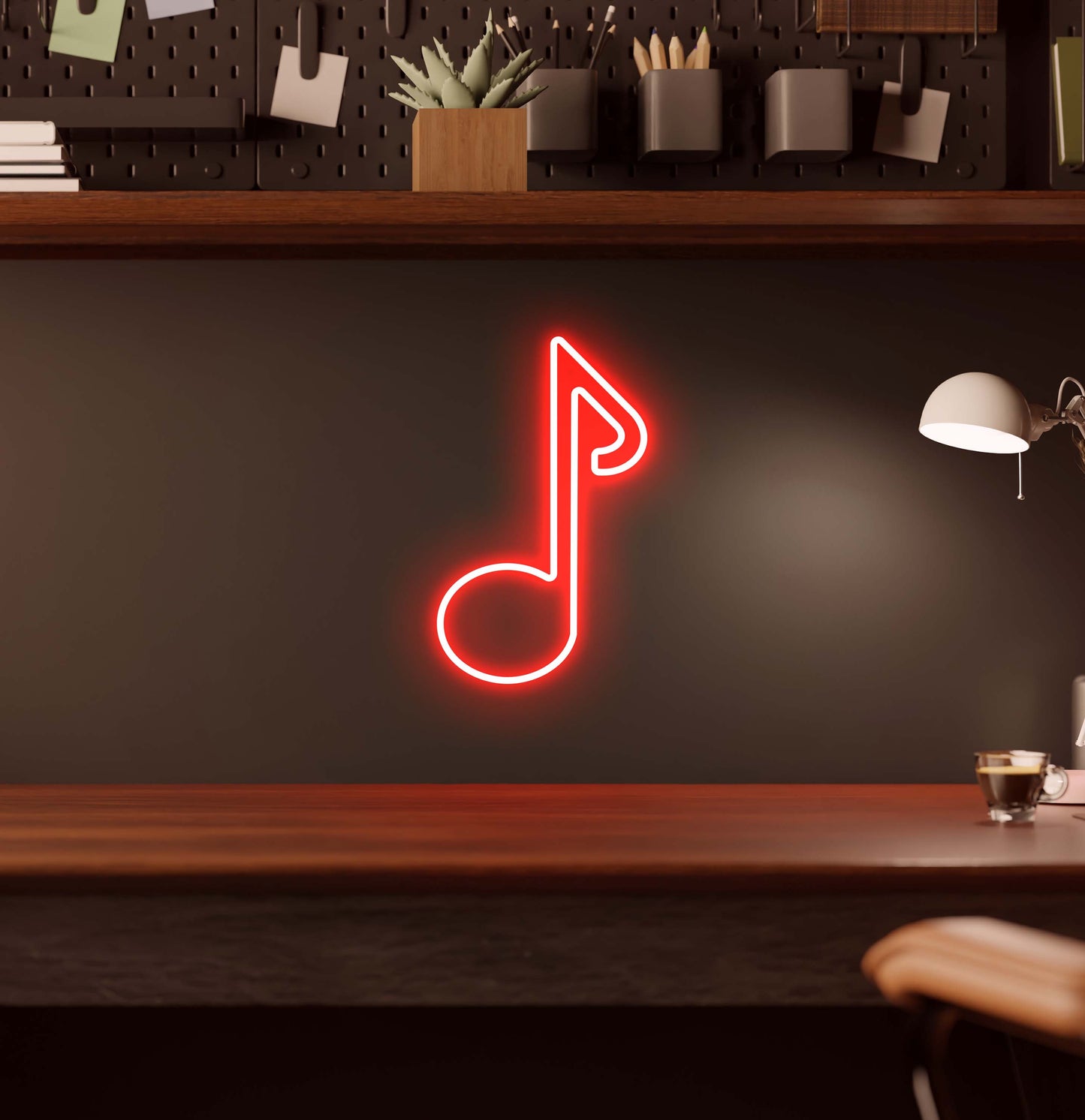 Single Music Note LED Neon Sign