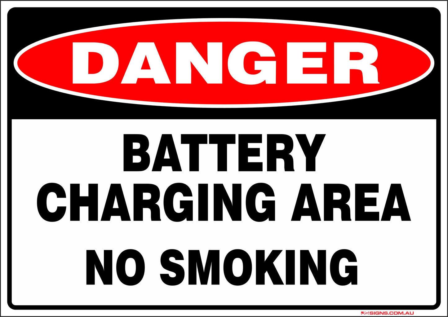 Danger Battery Charging Area No Smoking