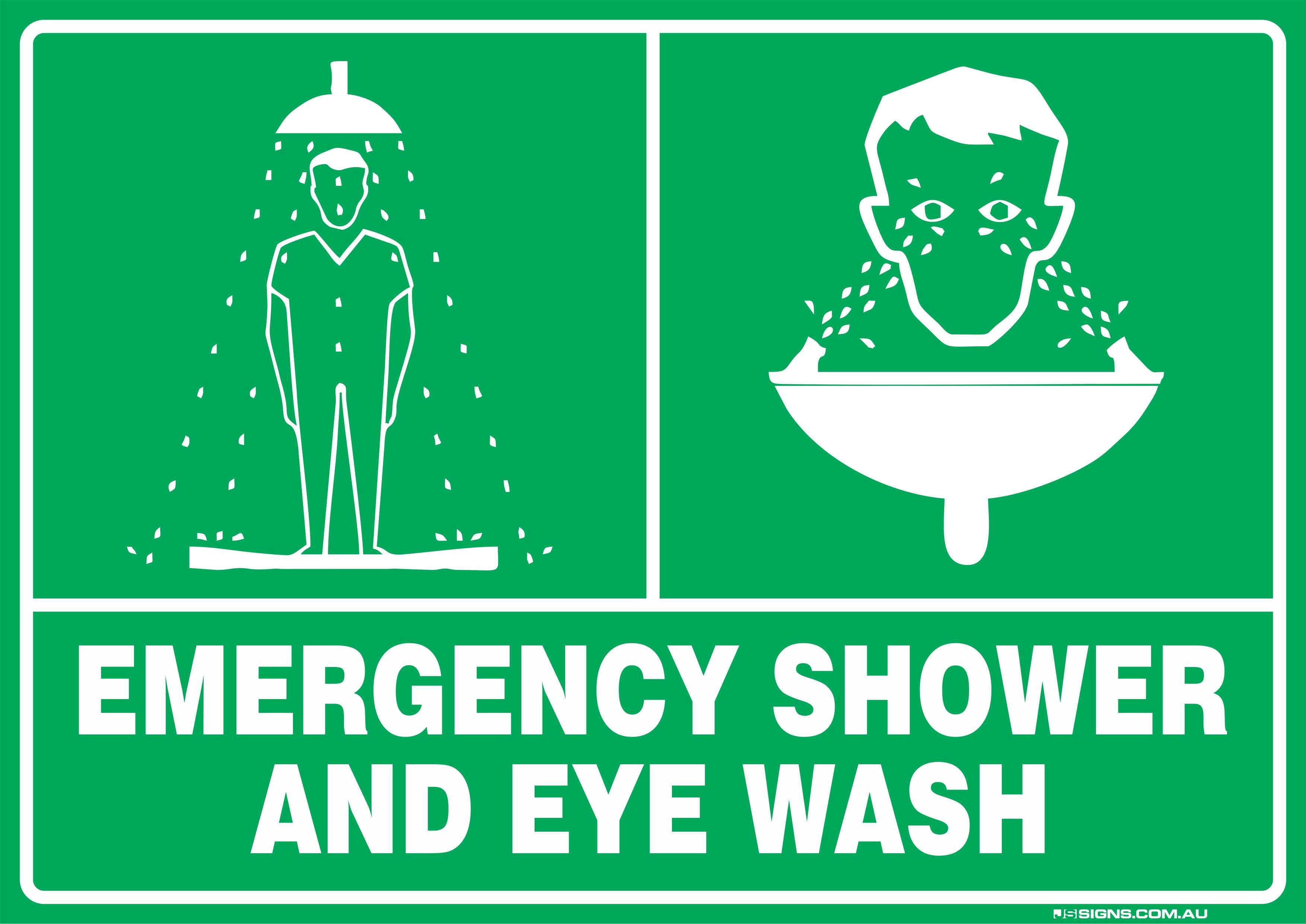 Js106 Shower Sign Emergency Shower and Eye Wash – JS Signs