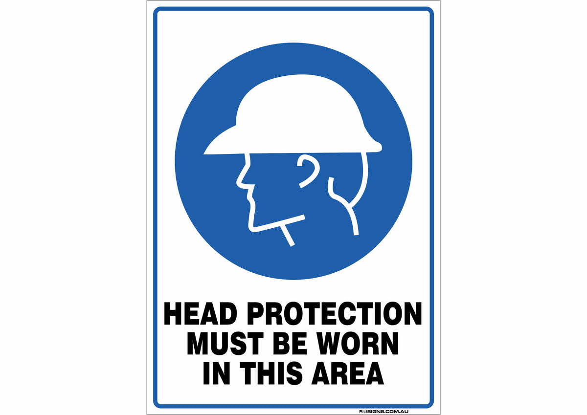 Protect Head Sign Head Protection Must Be Worn In This Area – JS Signs