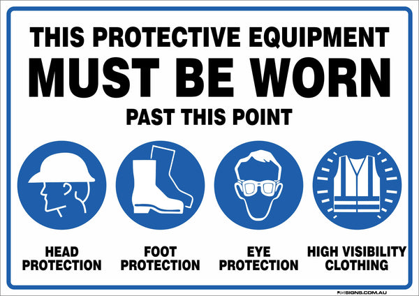 Custom Multiple Mandatory PPE Sign – JS Signs