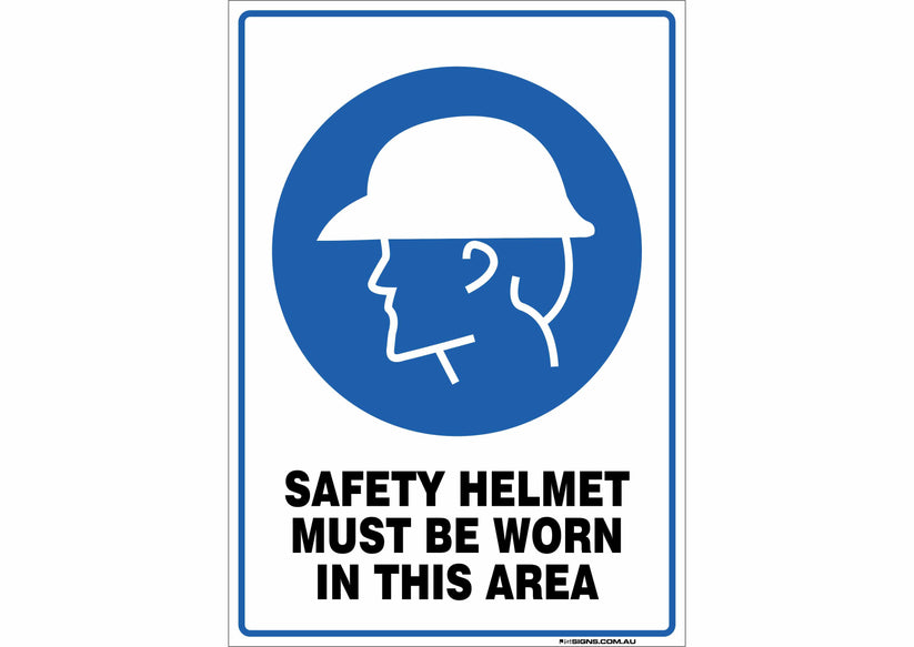 Safety Helmet Must Be Worn In This Area – JS Signs