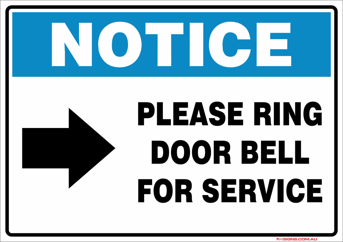 Google Bell Sign Notice Please Ring Door Bell For Service – JS Signs