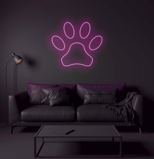 Dog Paw Print LED Neon Sign