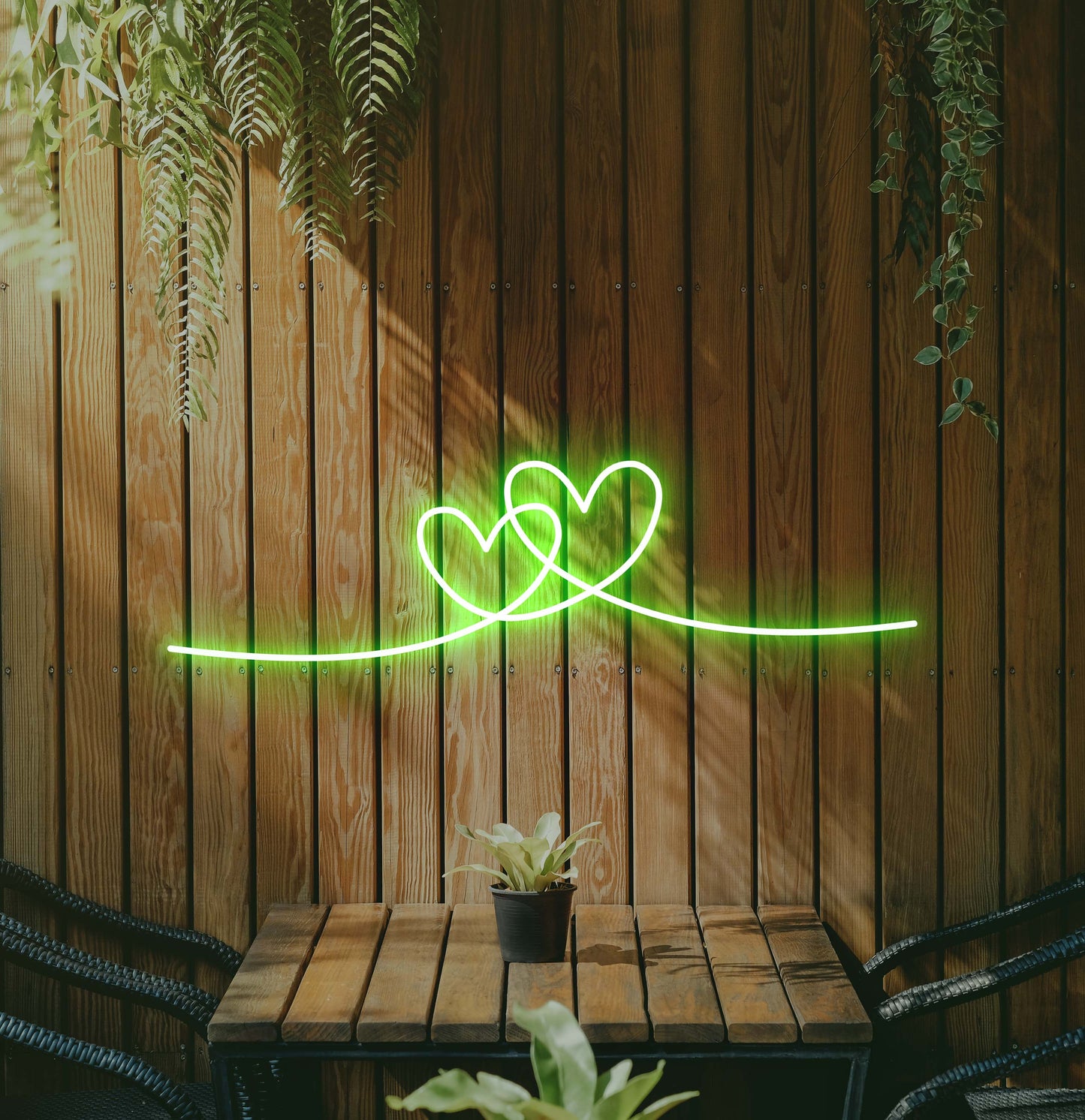 Double Heart LED Neon Sign