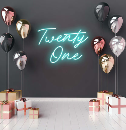 Twenty One LED Neon Sign