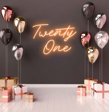 Twenty One LED Neon Sign