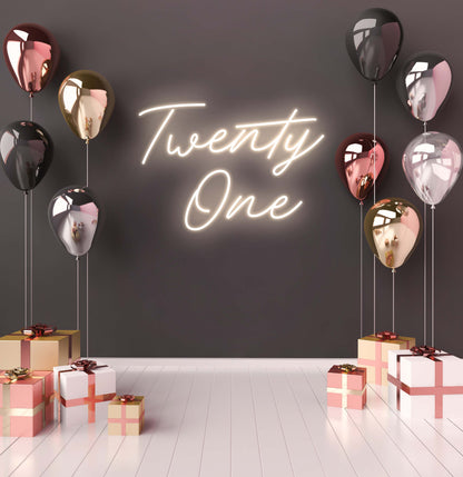 Twenty One LED Neon Sign