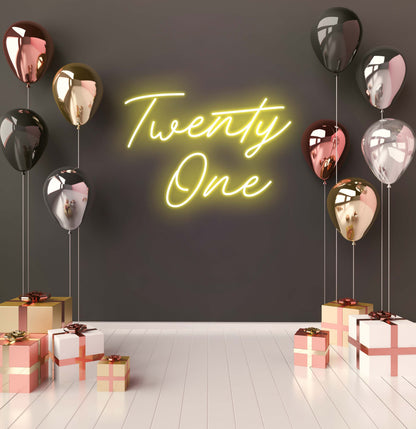 Twenty One LED Neon Sign