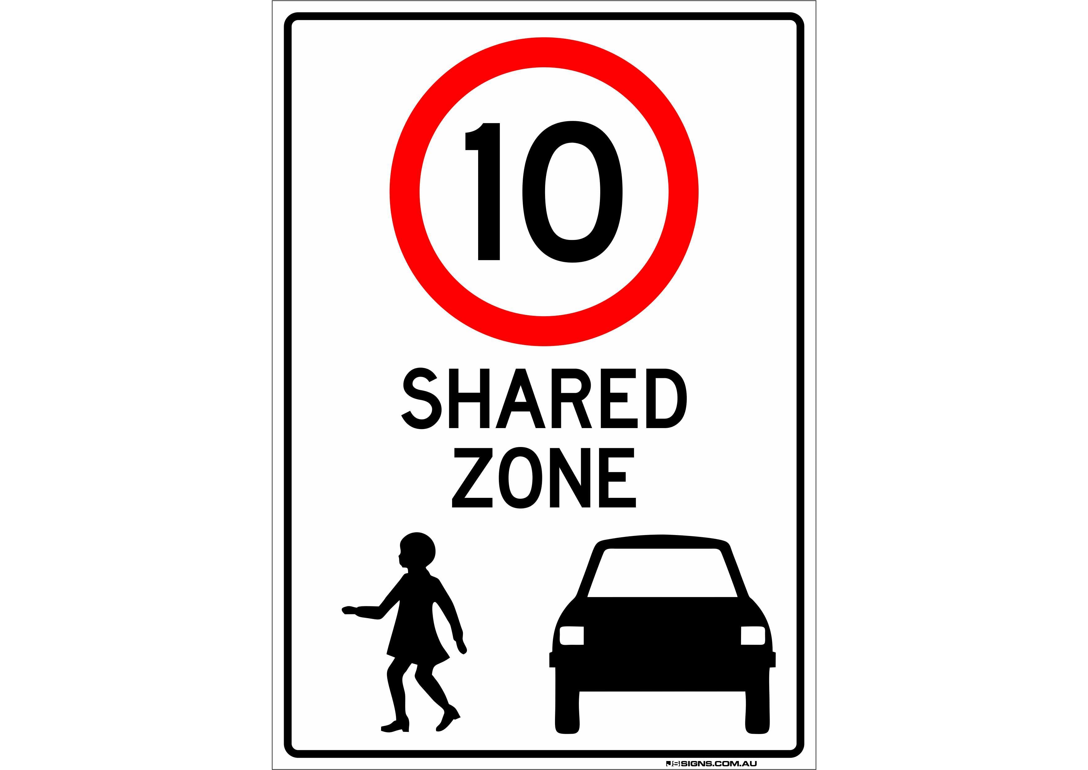 Share Area. Sign 10 Shared Zone – JS Signs