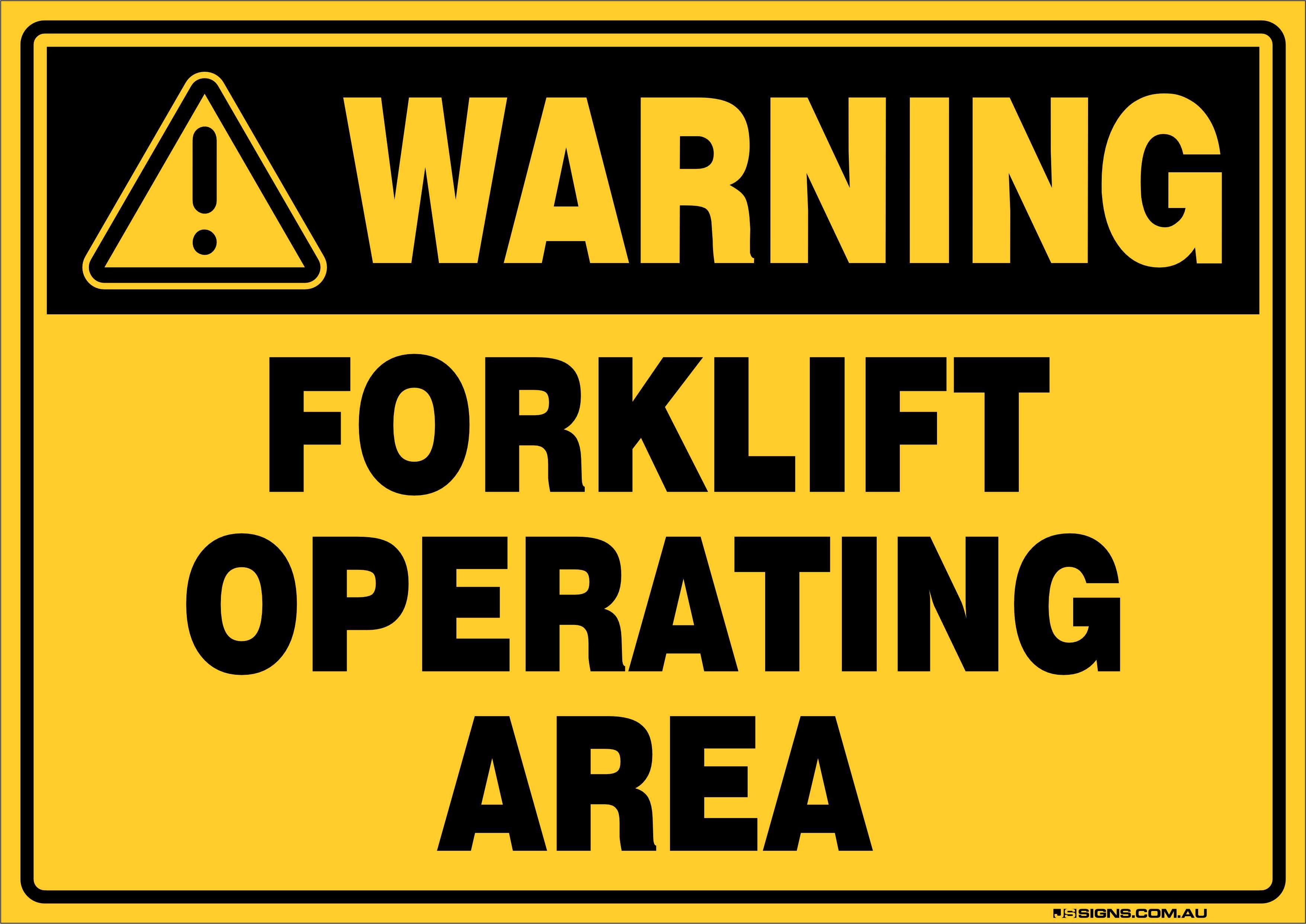 Autonomous Operating Zone Signage Warning Forklift Operating Area – JS Signs